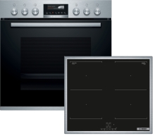 Bosch HND777LS61, Einbau-Backofen-Set HEG579CS6,NVQ645CB6E mit Bratenthermometer, Induktionskochfeld