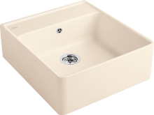 Villeroy & Boch 632062FUHL123 Spülstein Einzelbecken Ivory Keramikspüle Excenterbetätigung 60 cm Unterschrank