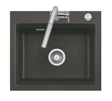 50020185 Kara 57 Schiefer 85 Handb. Keramiksp&uuml;le Handbet&auml;tigung Einbausp&uuml;le 60 cm Unterschrank