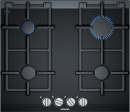 Siemens ER6A6PB70D Gaskochfeld 60 cm Glaskeramik, Schwarz, Gußtopfträger, 4 Kochzonen